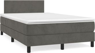 vidaXL Vidaxl - Cama Box Spring Con Colch&oacute;n Terciopelo Gris Oscuro 120x190 Cm