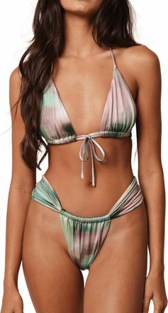 Montce Swim Emma Triangle Bikini Top In Silk Dye