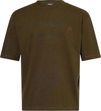 Dsquared2 Mens Dsquared2 Milano Logo Military Green T-Shirt - Tan - Size: 40