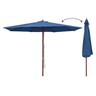 Berkfield Home Outdoor Parasol with Wooden Pole 350 cm Blue
