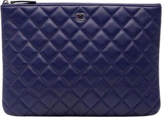 Chanel Pre-owned Clutches, female, Purple, Size: ONE SIZE Pre-owned Vintage Leather Clutch