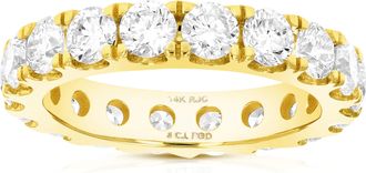 Vir Jewels 3 cttw Lab Grown Diamond Eternity Ring Wedding Band in 14K Yellow Gold For Women