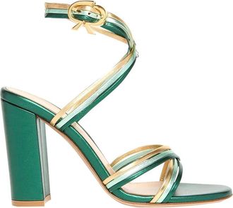 Gianvito Rossi Calissa Sandalen - Dames - Sandalen met hakken - Groen - 37 EU - Leer - Schoenen
