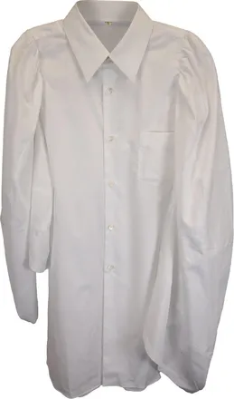 Comme Des Gar&ccedil;ons Comme des Gar&ccedil;ons Puff Sleeve Shirt Dress in White Cotton