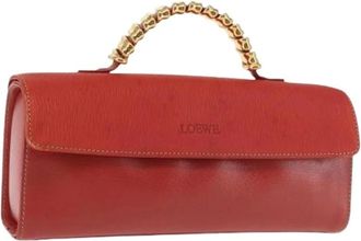 Loewe Pre-owned Clutches, female, Red, Size: ONE SIZE Pre-owned Leather Clutch