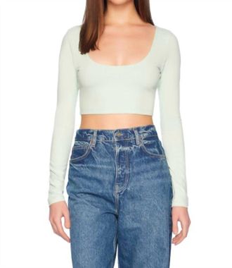 Susana Monaco Low Scoop Crop Top In Mint Chip