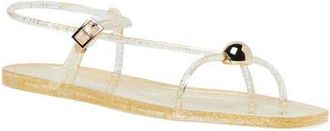 Loeffler Randall Dana Glitter Jelly Sandal in Champagne at Nordstrom, Size 10