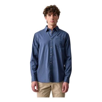 Guess Katoenen overhemd - Heren - Overhemden - Blauw - Maat: L Katoen