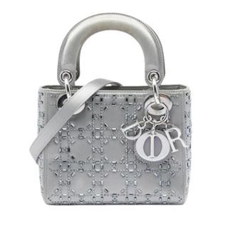 Dior Pre-owned Lady Dior Mini Bag - Dames - Vintage Mini Tas - Grijs - ONE Size - Leer - Vintage