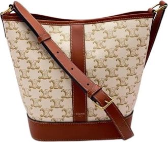 Celine Pre-owned Vintage Shoulder Bag - Dames - Vintage Tas - Beige - ONE Size - Leer - Vintage
