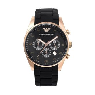 Emporio Armani Accessoires, Heren, Zwart, ONE Size, Chronograph Horloge