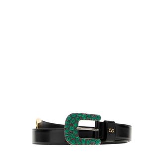 Valentino Garavani VLogo Signature Riem - Dames - Accessoires - Zwart - Maat: 75 CM Leer