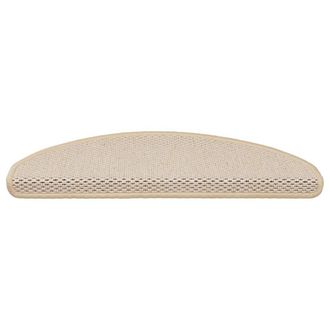 Berkfield Home Stair Mats Self-adhesive Sisal-Look 15 pcs 65x21x4 cm Berber in Cream | Size: Medium