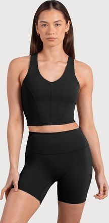 Bloch Ladies Active Racerback Corset Crop Top, Steel Grey