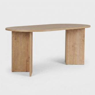 Hanah Home Mesa De Comedor Ovalada En Melamina 180x90 Sablin - Marr&oacute;n