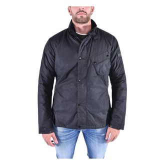 Barbour Light Jackets, male, Black, XL, Classic Motorcycle-Inspired Waxed Jacket