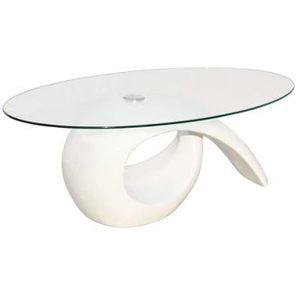 vidaXL Furniture Limited - Mesa De Centro Superficie Ovalada De Vidrio
