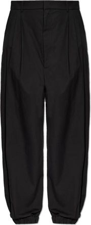 Moschino Geplooide Broek - Dames - Straight fit broeken - Zwart - L - Katoen - Broeken