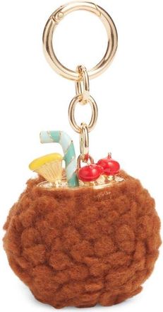 Chelsea28 Coconut Boucl&eacute; Bag Charm in Brown Multi- Gold at Nordstrom
