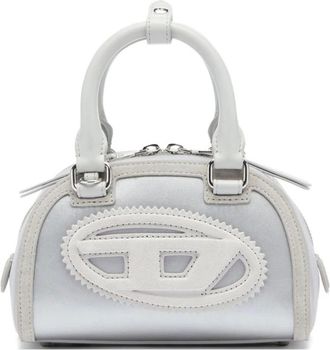 Diesel Tassen, Dames, Grijs, ONE Size, Leer, 1DR Dome Mini Bowling Bag