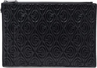 Gucci Pre-owned Gucci Quilted Leather G Rhombus Zip Clutch Ladies ZPN3LF7NOECFRVYL