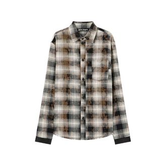 Palm Angels Check-pattern Frayed Shirt