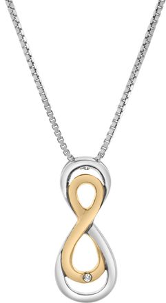 LuvMyJewelry Calirae Sterling Silver 0.02 Ct Two Tone Diamond Infinity Necklace