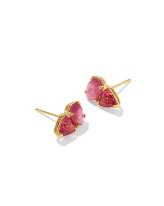 Kendra Scott Tatum Stud Earrings In Gold Pink Mix