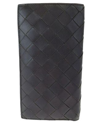 Bottega Veneta Brown Maxi Intrecciato Leather Long Wallet (Authentic Pre- Loved)