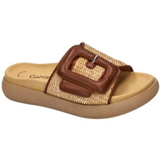 Gabor Schoenen, Dames, Beige, 36 EU, Leer, 63.754.48 Bast HT Slipper