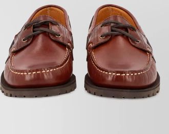 Paraboot leather boat shoes