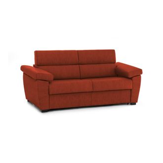 Dmora Sof&aacute; Cama 2 Plazas Contrada, Desenfundable, Con Almacenamiento Made In Italy, Apertura De Libro, 205x95 Cm Naranja