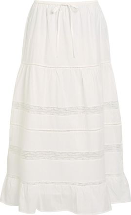Rails Hettie Lace-trim Cotton Maxi Skirt - White - S (UK8-10 / S)