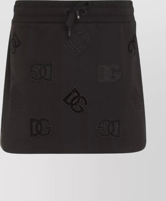 Dolce & Gabbana embroidered logo cotton mini skirt