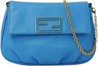Fendi Pre-owned Vintage Crossbody Bag - Dames - Vintage Schoudertas - Blauw - ONE Size - Leer - Vintage