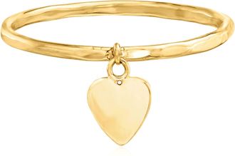 Ross-Simons 14kt Yellow Gold Heart Charm Ring