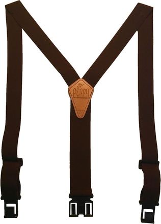Perry Suspenders Perry Braces Mens Elastic 1.5 Inch Wide Hook End Braces, Brown