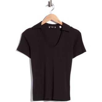Vince Short Sleeve Pima Cotton Polo in Black at Nordstrom Rack, Size X-Large