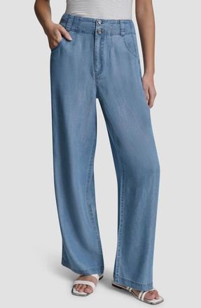 DKNY 5-Pocket Wide Leg Pants in Stream at Nordstrom, Size 14