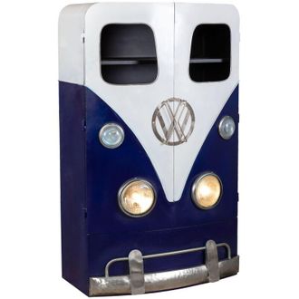 Wanderlust Deco Armario Furgoneta De Madera Y Metal Azul 90x53x150
