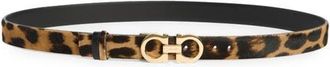 Ferragamo Gancio Genuine Calf Hair Belt in Naturale Nero at Nordstrom, Size 95