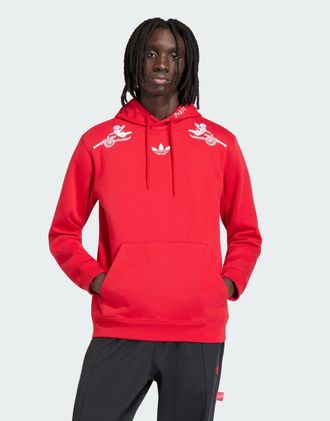 adidas adidas Performance - Arsenal FC Places+Faces - Felpa con cappuccio color scarlatto-Rosso