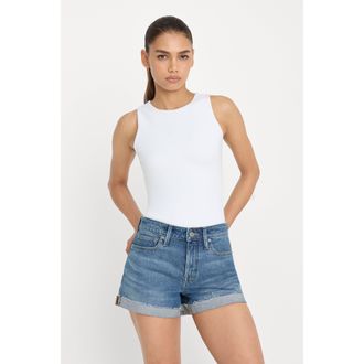 Good American Womens Sculpting High Neck Scoop Bodysuit | White, Size Small | Good American by Khlo&Egrave; Kardashian