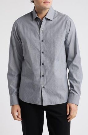 Robert Barakett Theodore Cotton Herringbone Button-Up Shirt in Grey at Nordstrom Rack, Size Xx-Large