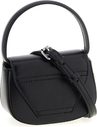Diesel Logo-Embellished Leather Shoulder Bag - Black