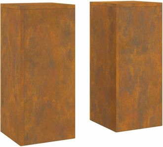 vidaXL Vidaxl - Soportes Para Plantas 2 Pcs Oxidado 24 X 24 X 55 Cm