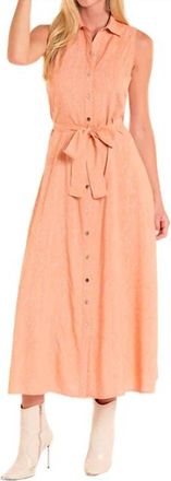 Panhandle Boot Stitch Print Duster Dress In Orange
