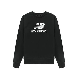 New Balance Essentials Stacked Logo French Terry Crewneck Asia Sizing Black AMT31538-BK