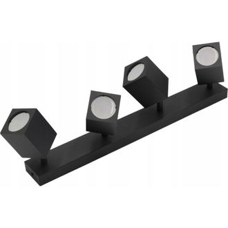 OEM L&aacute;mpara De Techo De Cuatro Luces Gu10 40w Negra Loft Quantus