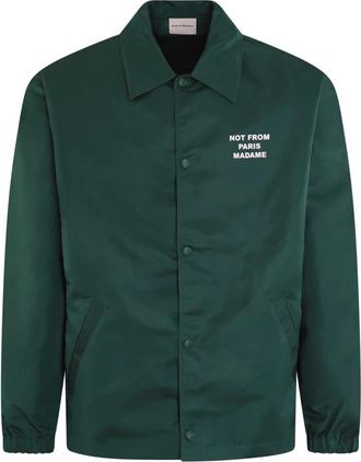 Dr&ocirc;le de Monsieur Slogan Coach Jacket - Heren - Zomerjassen - Groen - M - Nylon - Jassen